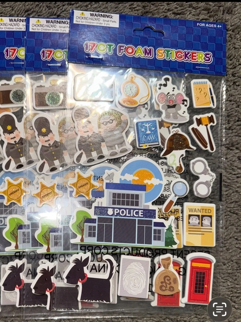 $1 Police & Detective Foam Stickers $1 WITH ANY $10 OR MORE